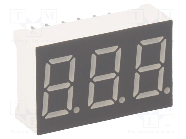 Display: LED; 7-segment; 9.2mm; 0.36"; No.char: 3; red; 36÷72mcd