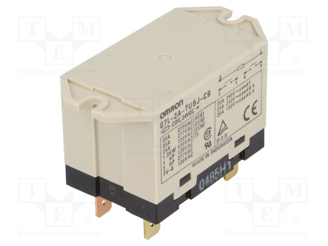 Relay: electromagnetic; DPST-NO; Ucoil: 24VDC; Icontacts max: 25A