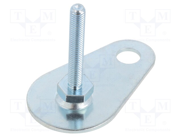 Foot of pin; Base dia: 50mm; M8; steel; Plunger length: 50mm