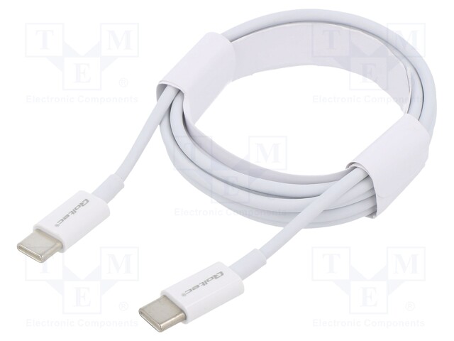 Cable; USB 2.0; USB C plug,both sides; 1.5m; white; 480Mbps; 60W