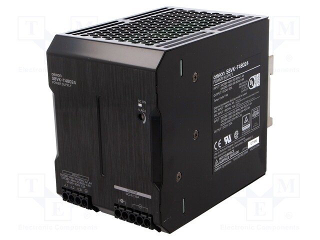 Power supply: switched-mode; 480W; 24VDC; 20A; 450÷600VDC; OUT: 1