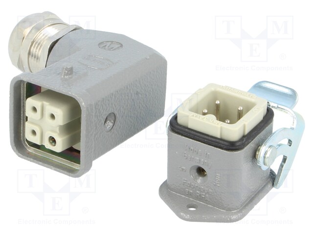 Connector: HAN; male + female; plug + socket; Han Kit; PIN: 4; 3+PE