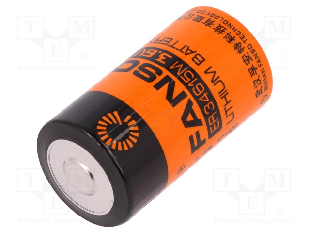 Battery: lithium; 3.6V; D; Ø34.2x61.5mm; 13000mAh