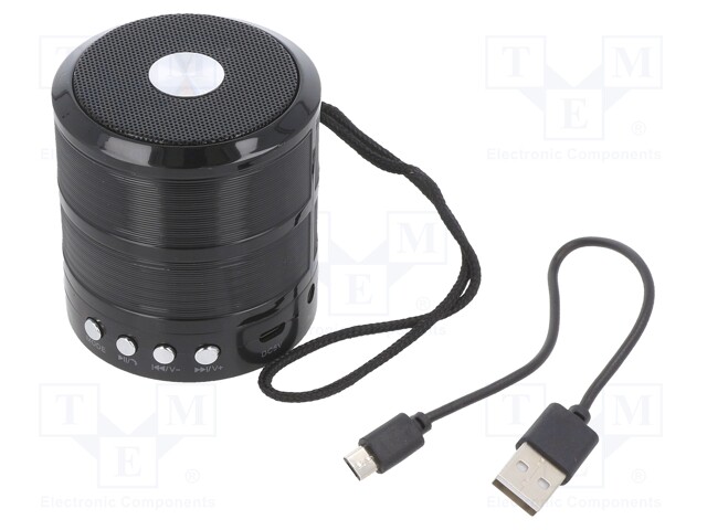 Speaker; black; microSD,USB B micro; Bluetooth 2.1 EDR; 20÷20kHz