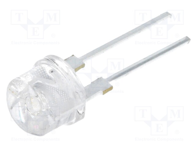 LED; 8mm; blue; 140°; Front: convex; Pitch: 5.16mm; 8÷12lm