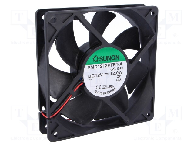 Fan: DC; axial; 12VDC; 120x120x25mm; 254.84m3/h; 54dBA; Len: 300mm