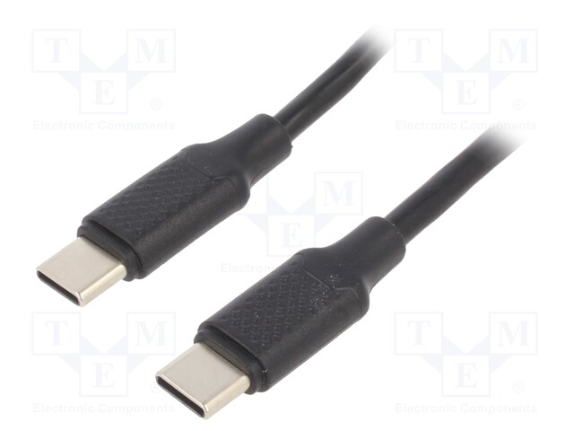 Cable; USB 2.0; USB C plug,both sides; 1.5m; black; 0.48Gbps; 60W