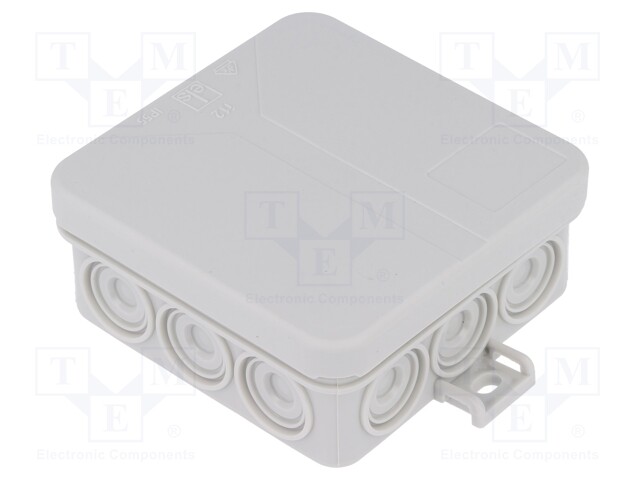 Enclosure: junction box; X: 85mm; Y: 85mm; Z: 37mm; polypropylene