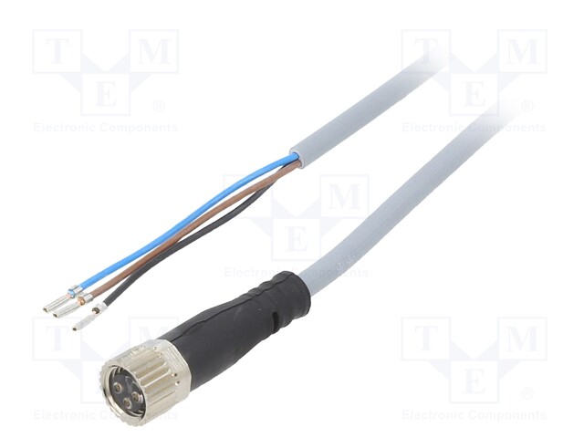 Connection lead; female,M8; IP65,IP68,IP69K; Len: 5m; 0÷60VDC