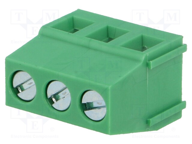 PCB terminal block; angled 90°; 5mm; ways: 3; on PCBs; 2.5mm2; 16A