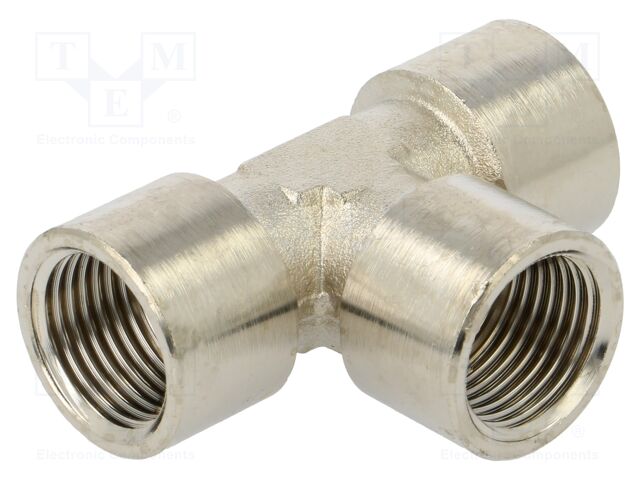 Metal connector; threaded,T-tap splitter; G 1/2"; 50bar; 300°C