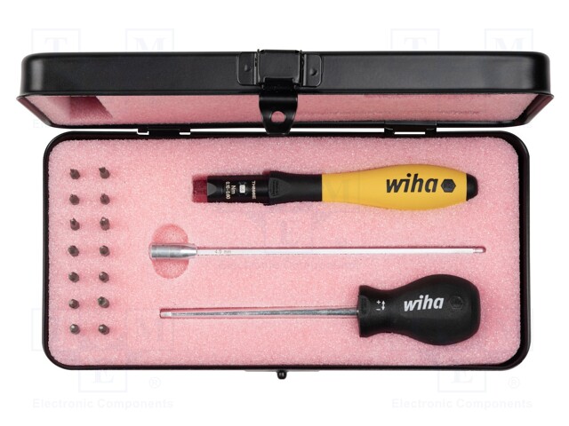 Screwdriver; torque; Kit: screwdriver bits; 0.1÷0.6Nm