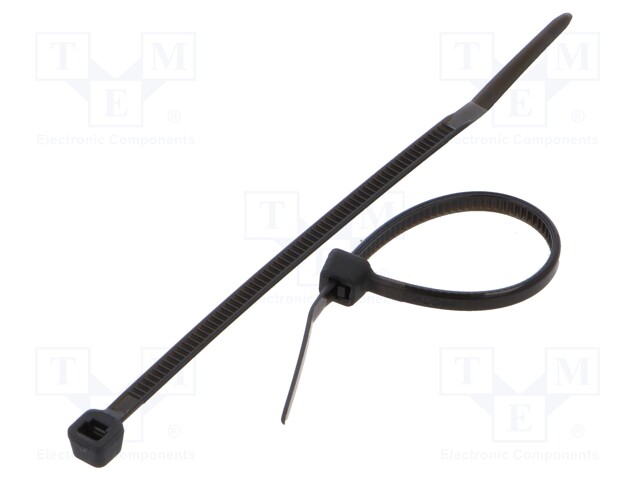 Cable tie; L: 80mm; W: 2.5mm; polyamide; 80N; black; Ømax: 16mm