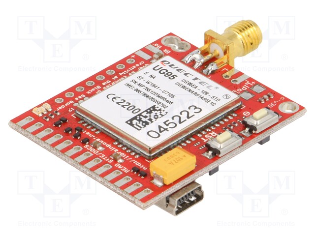 Expansion board; Raspberry Pi; SIM,SMA,USB B micro,pin strips