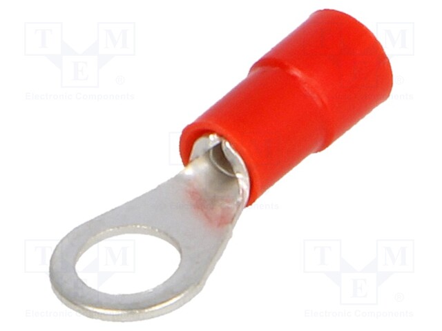 Ring terminal; M5; Ø: 5.2mm; 0.25÷1.5mm2; crimped; for cable; red