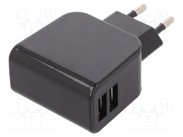 Power supply: switched-mode; 5VDC; 2.1A; Out: USB; 11W; Plug: EU