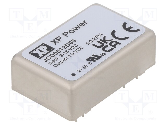 Converter: DC/DC; 5W; Uin: 9÷18V; Uout: 9VDC; Uout2: -9VDC; OUT: 2