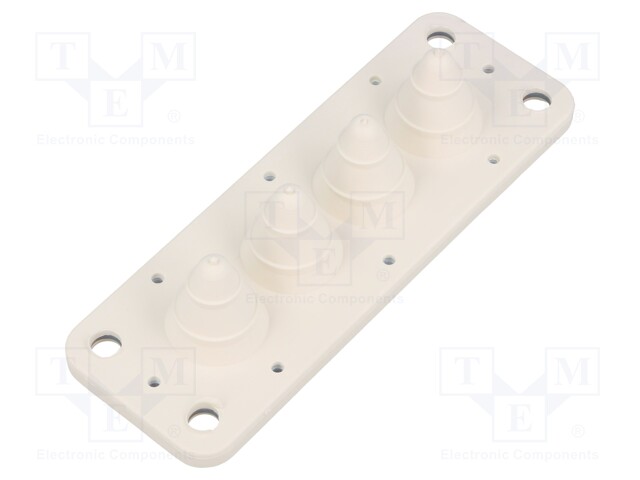 Multigate grommet; light grey; Holes no: 4; -40÷100°C; 10÷25mm