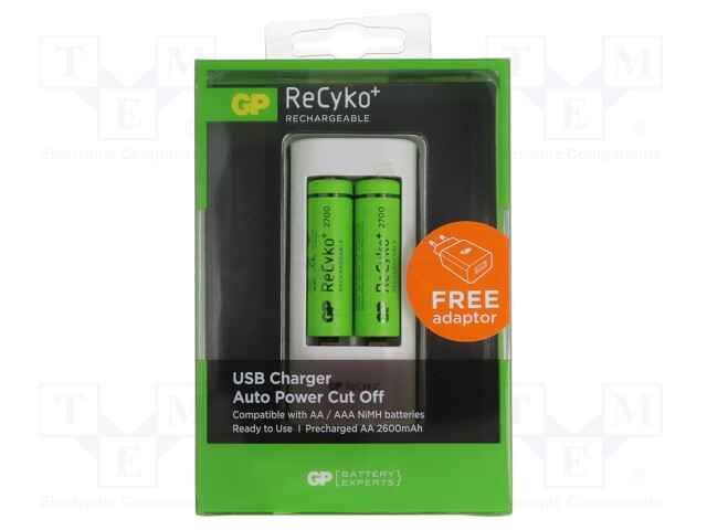 Charger: for rechargeable batteries; Ni-MH; Size: AA,AAA