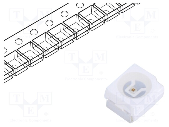 LED; SMD; 3528,PLCC2; red; 500÷980mcd; 3.5x2.8x1.9mm; 120°; 20mA