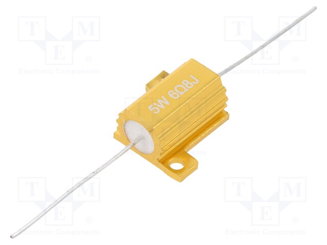 Resistor: wire-wound; with heatsink; 6.8Ω; 5W; ±5%; 50ppm/°C; axial