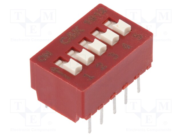 Switch: DIP-SWITCH; Poles number: 5; 0.1A/50VDC; Pos: 2; -40÷85°C