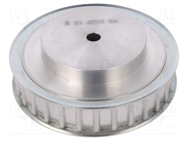 Belt pulley; AT10; W: 16mm; whell width: 31mm; Ø: 93.65mm; aluminium