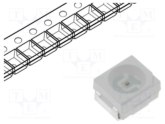 LED; SMD; 3528,PLCC2; red; 400mcd; 3.5x2.8x1.9mm; 120°; 1.9÷2.5V