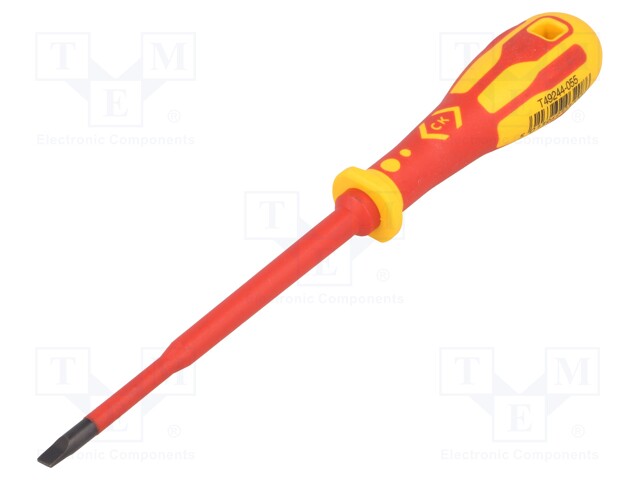 Screwdriver; insulated,slim; slot; 5,5x1,0mm; Blade length: 125mm