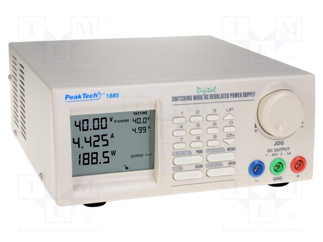 Power supply: programmable laboratory; single-channel; 1÷40VDC