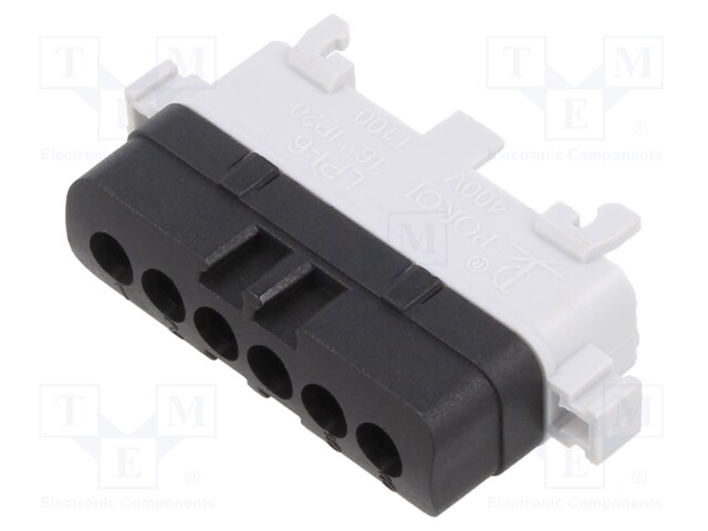 Splice terminal: distribution block; ways: 1; terminals: 6; TS35