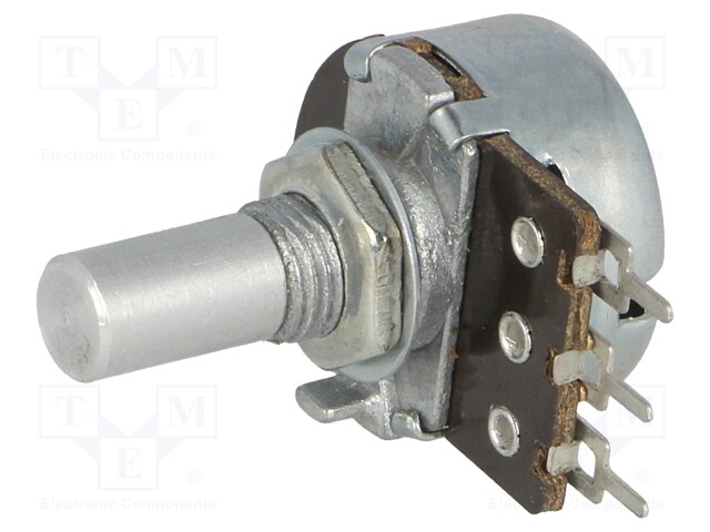 Potentiometer: shaft; single turn; 1kΩ; 200mW; ±20%; THT; 6mm