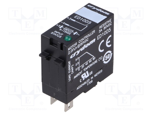 Relay: solid state; Ucntrl: 5÷15VDC; 5A; 1÷80VDC; socket; -30÷80°C