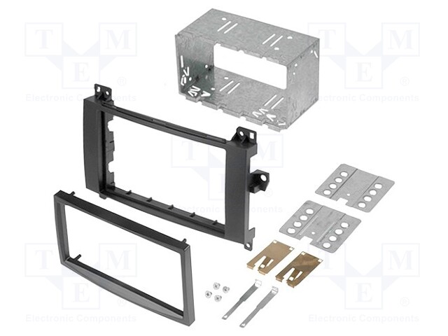 Radio mounting frame; Mercedes; 2 DIN; black