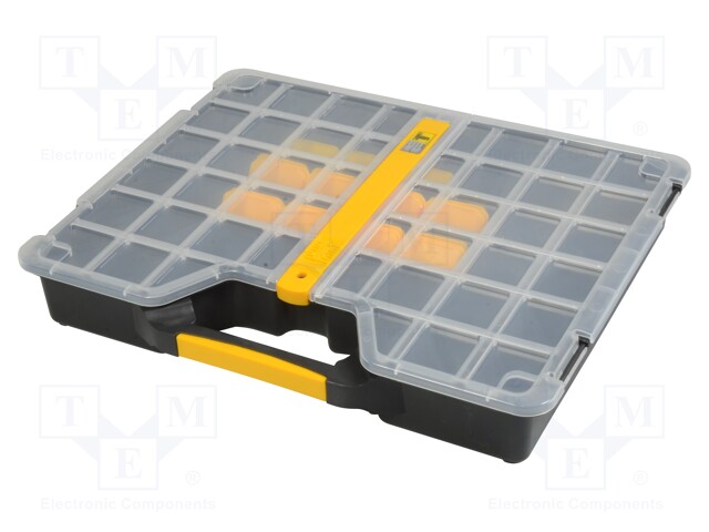 Container: compartment box; 465x375x75mm; black; polypropylene