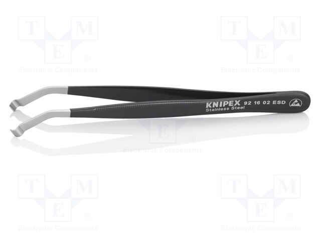 Tweezers; Tweezers len: 120mm; Blades: curved; ESD