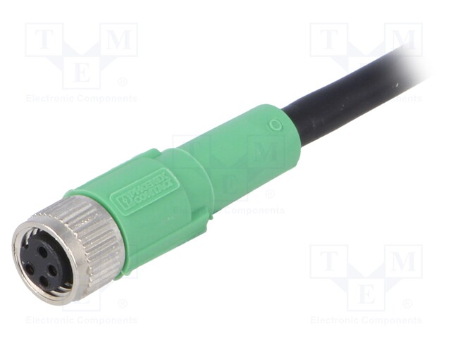 Connection lead; M8; PIN: 4; straight; 5m; plug; 30VAC; 4A; -25÷90°C