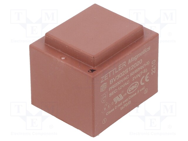 Transformer: encapsulated; 230VAC; 12V; Mounting: PCB