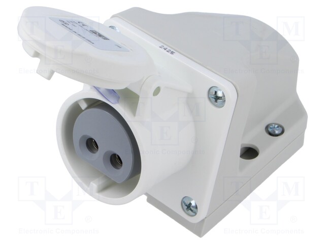 Connector: AC supply; socket; female; 32A; IEC 60309; IP44; PIN: 2