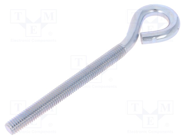 Hook; ring; steel; zinc; Thread len: 80mm; Overall len: 120mm