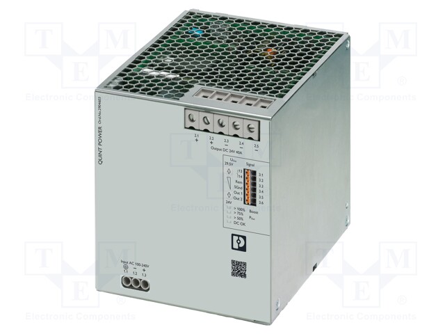 Power supply: switched-mode; 960W; 24÷29.5VDC; 24VDC; 40A; IP20