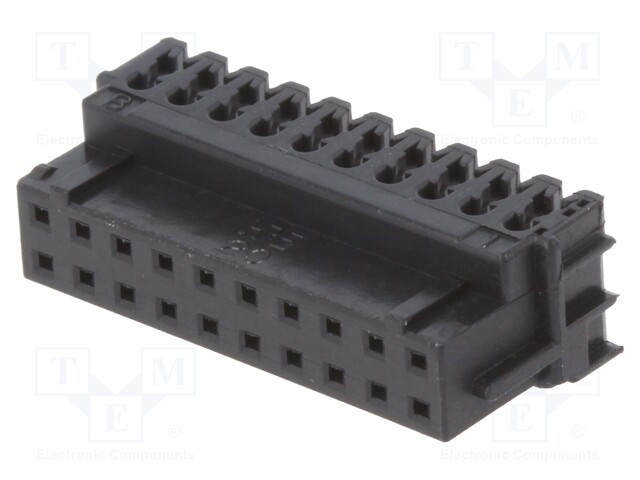 Plug; wire-board; female; DF11; 2mm; PIN: 20; IDC; for cable; tinned