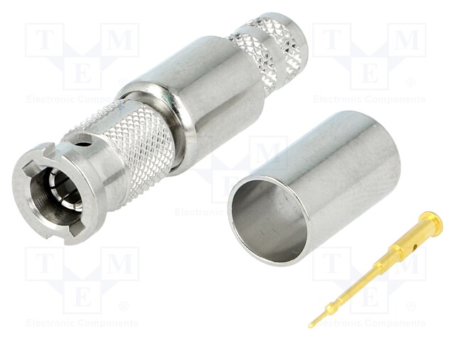 Plug; Micro BNC; male; straight; 75Ω; 1505A,RG59/U; crimped