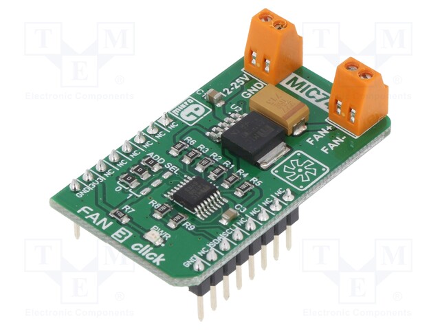 Click board; fan controller; I2C; MIC29152,MIC74; 3.3VDC