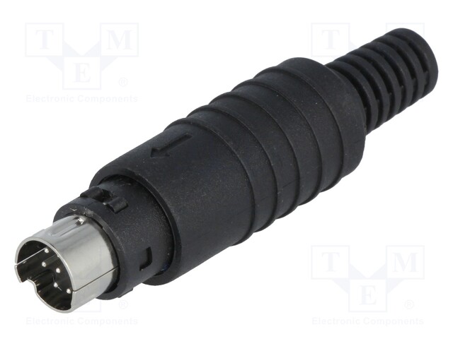 Plug; DIN mini; male; PIN: 8; soldering; for cable