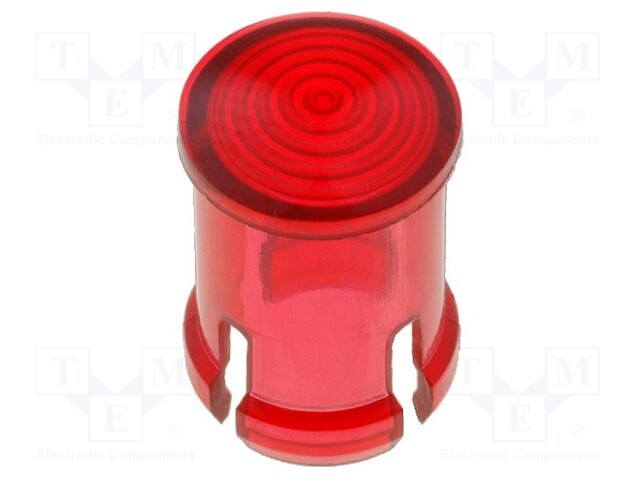 LED lens; round; red; lowprofile; 5mm