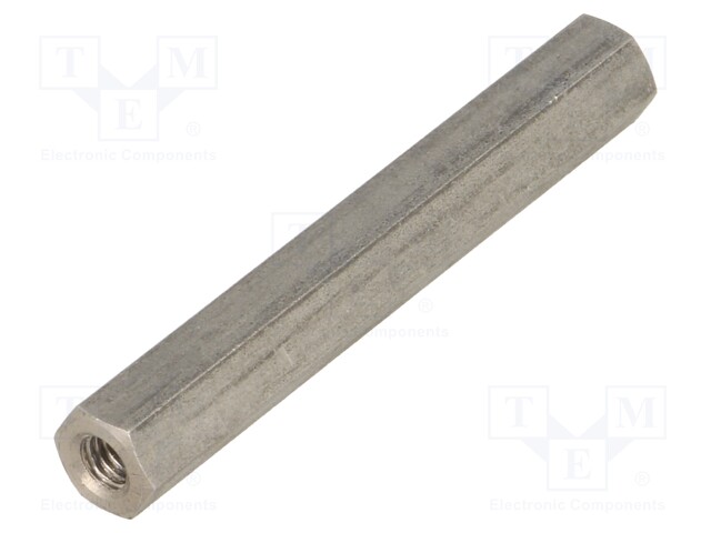 Screwed spacer sleeve; Int.thread: M4; 50mm; hexagonal