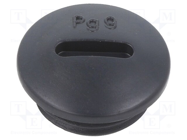 Stopper; PG9; IP56; Mat: polyamide; Body: black; Thread: PG; 6mm