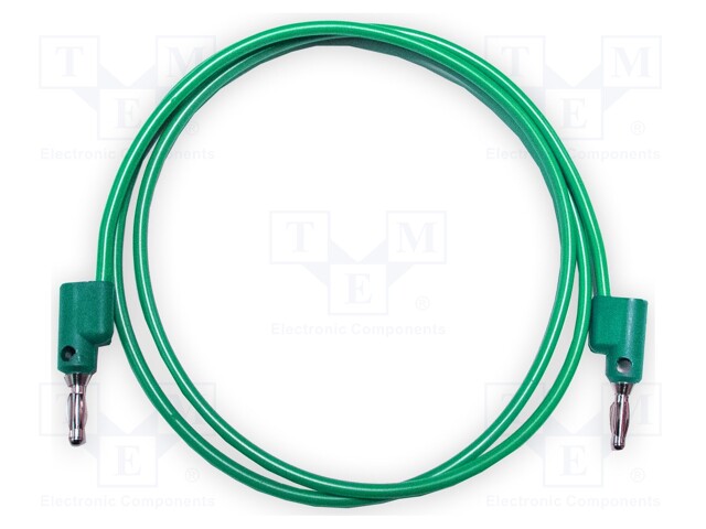 Test lead; 15A; banana plug 4mm,both sides; Urated: 1kV; green