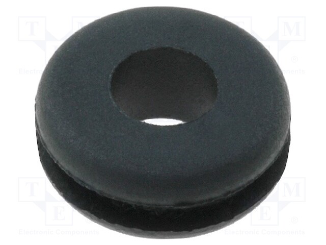 Grommet; Ømount.hole: 8mm; Øhole: 4.5mm; rubber; black